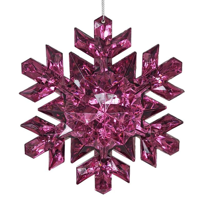 Purple Plated Snowflake Ornament, 5" | At Home