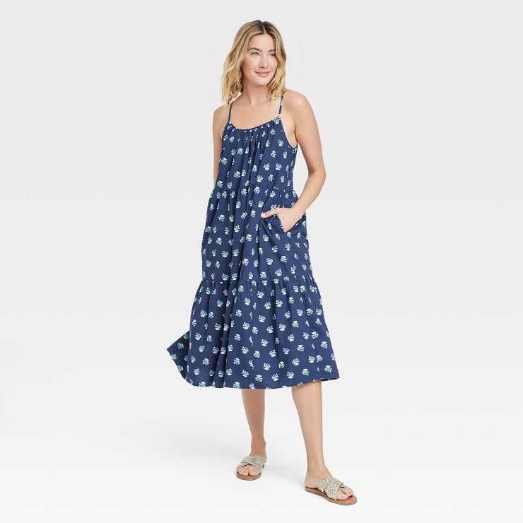 Women's Sleeveless Tiered Dress - Universal Thread™ Blue | Target