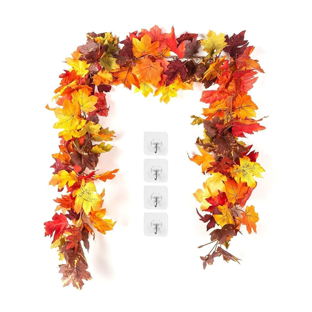 KASZOO Autumn Garland Artificial Pack of 2 - Maple Leaves Autumn Decoration for Indoor and Outdoo... | Amazon (DE)