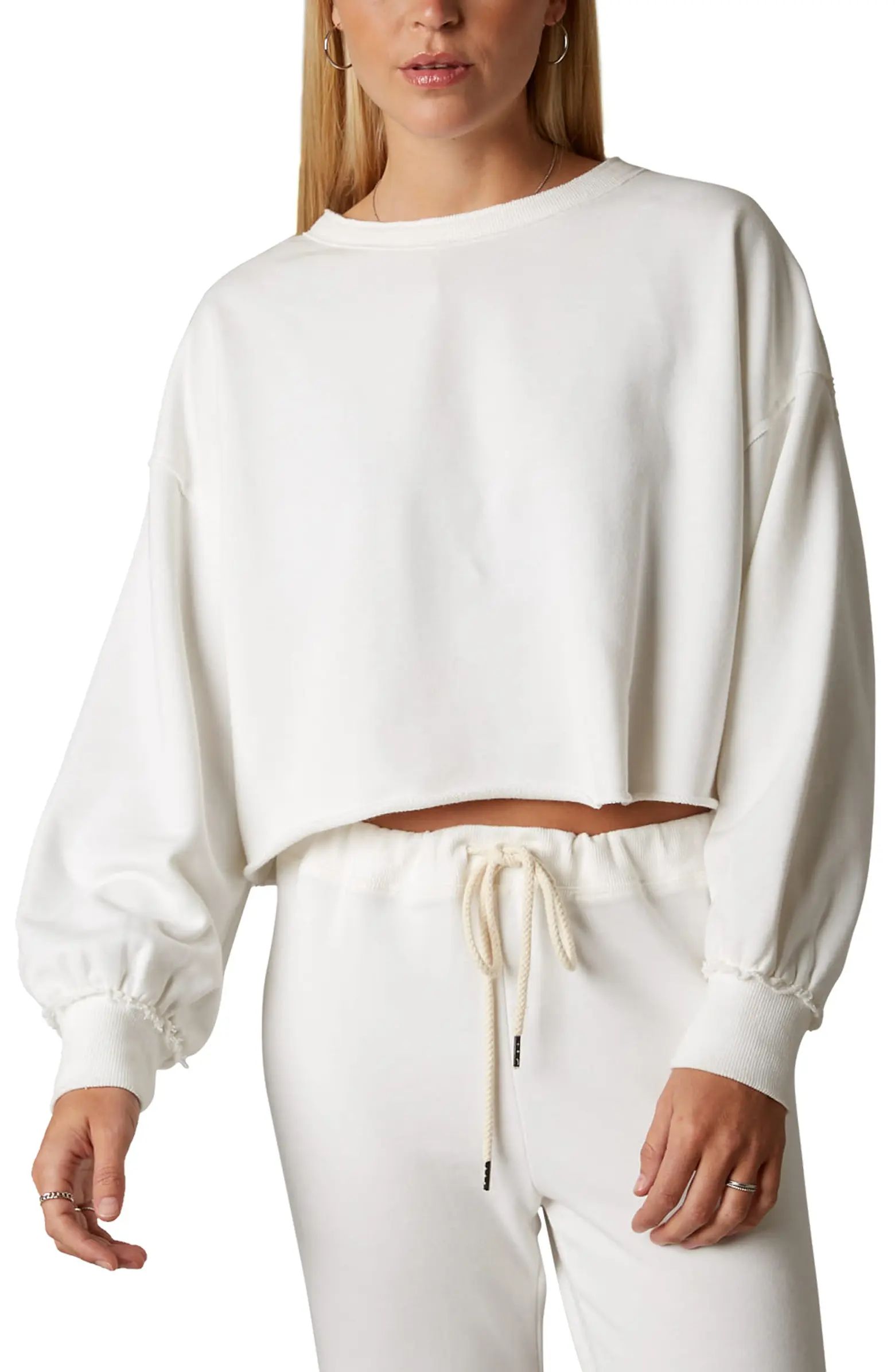 Crop Cotton Blend Sweatshirt | Nordstrom