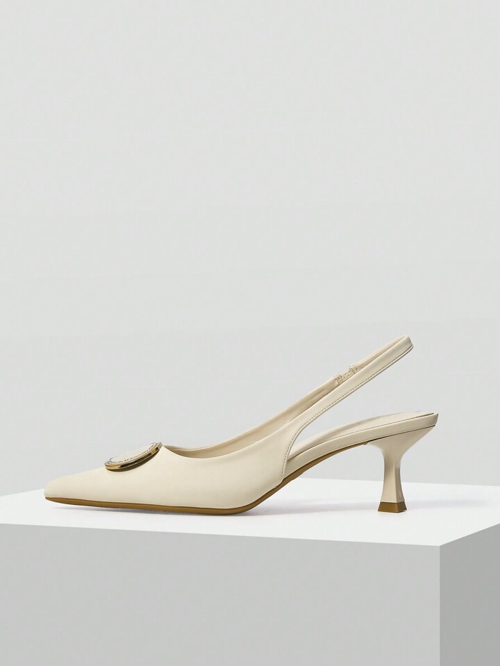 MOTF PREMIUM WOMEN'S COMFORTABLE AND SIMPLE POINTED TOE HIGH-HEEL PUMPS APRICOT VACATION SHOES SU... | SHEIN