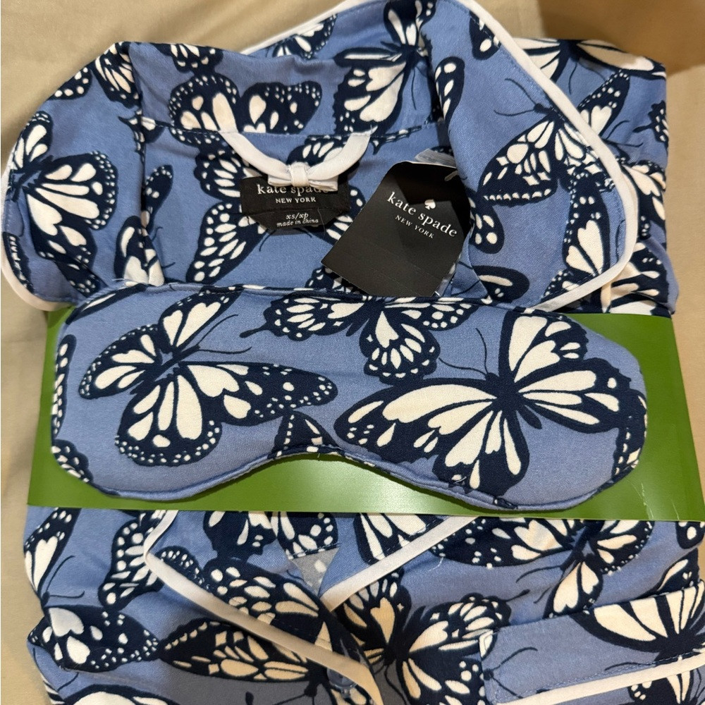Kate Spade Blue Butterfly Pajama Set | Poshmark