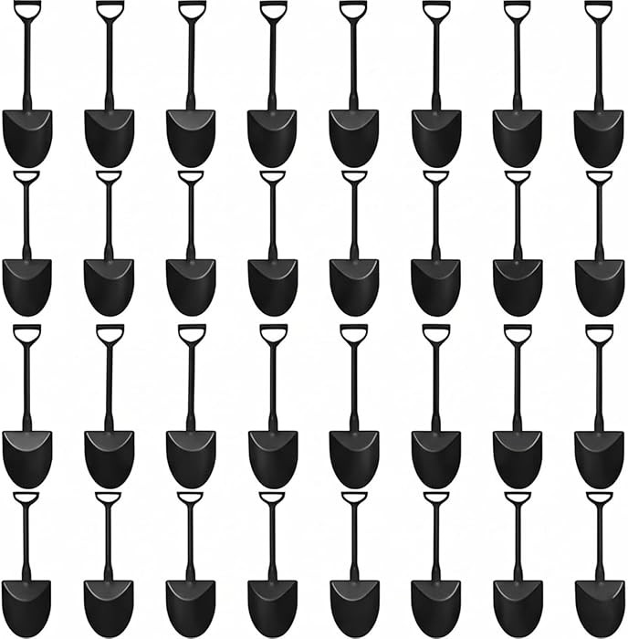 100Pcs Black Plastic Mini Ice Cream Spoons Dessert Shovels Pudding Yogurt Shovel Shape Spoons for... | Amazon (US)