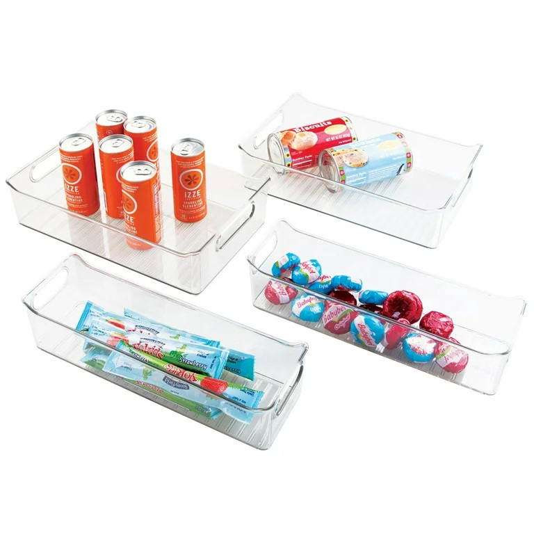 mDesign Plastic Kitchen Pantry Cabinet, Refrigerator or Freezer Food Storage Bins with Handles - ... | Walmart (US)