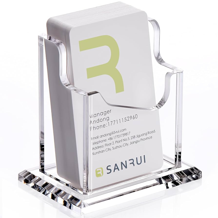 SANRUI Acrylic Business Card Holder for Desk,Vertical Business Card Display Clear Business Card O... | Amazon (US)