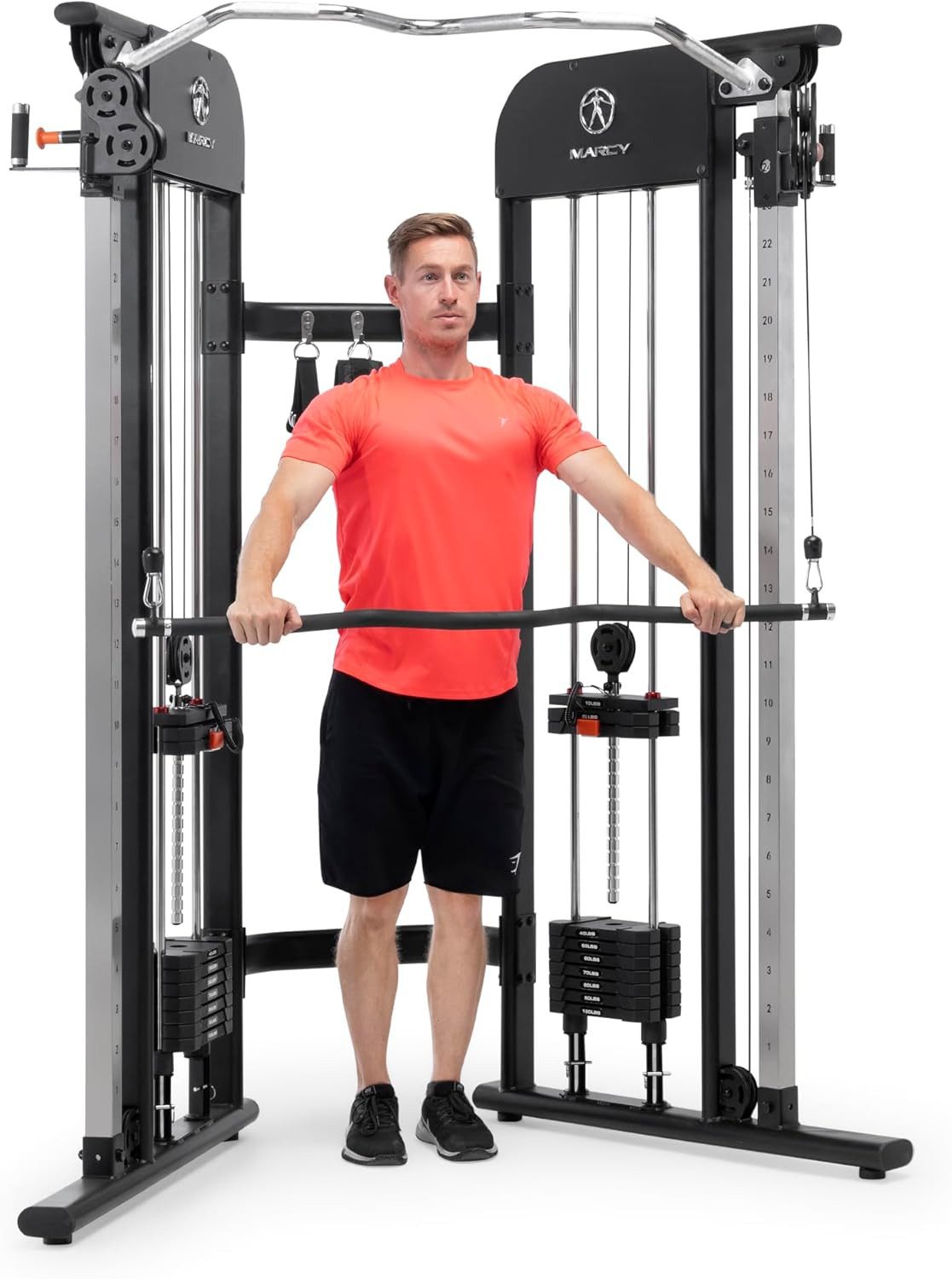 Marcy Strength Training Multi-Functional Trainer with 200 lb Weight Stacks, 2:1 Ratio Cable Pulley Station Home Gym System MFT-942 | Amazon (US)