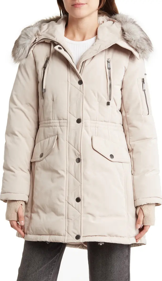 Water Resistant Coat with Removable Faux Fur Trim | Nordstrom Rack