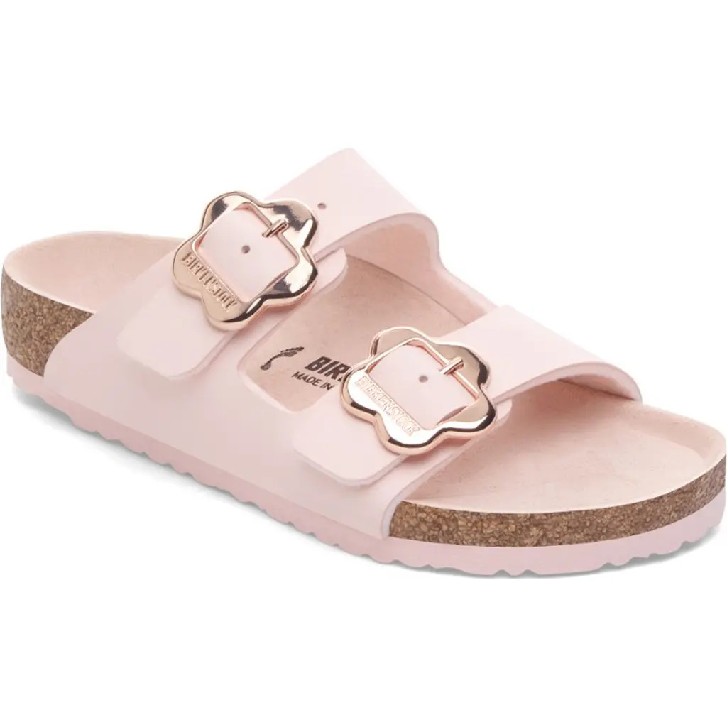 Birkenstock Kids' Arizona Flower Buckle Slide Sandal in Light Rose at Nordstrom, Size 8-8.5Us | Nordstrom