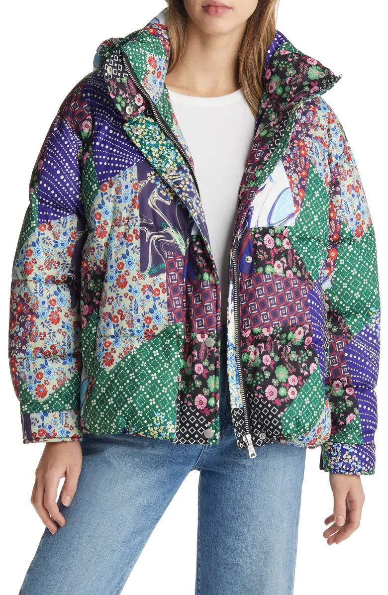 Patchwork Quilted Hooded Puffer Coat | Nordstrom