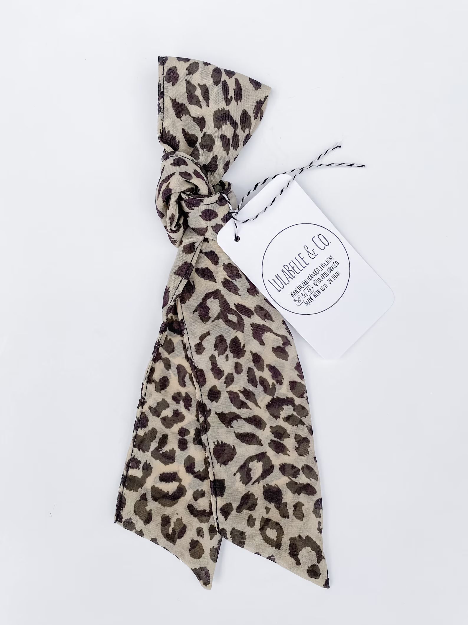 Hair Scarf / Sheer Leopard / Tan Beige Cream Cheetah Animal Print / Head Scarf / Hair Wrap / Scar... | Etsy (US)