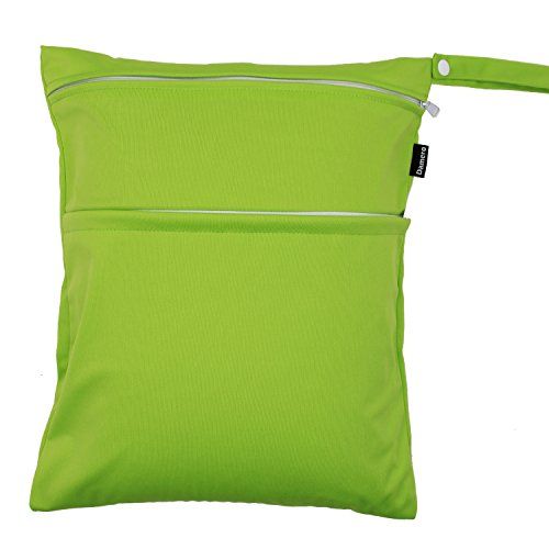 Damero Cute Travel Baby Wet and Dry Cloth Diaper Organizer Bag (Medium, Green) | Amazon (US)