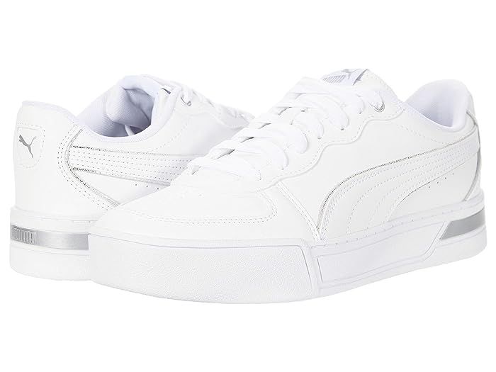 PUMA Skye Metallic (Puma White/Puma White/Puma Silver) Women's Shoes | Zappos