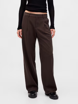 365 Low Rise Brushed Twill Pleated Trousers | Gap (US)