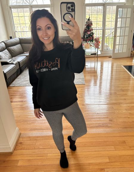 It’s been a tough week with family being sick but I am cheering myself up by trying to stay positive in this positive vibes sweater! Very warm and soft! 

#LTKstyletip #LTKfindsunder50 #LTKSeasonal