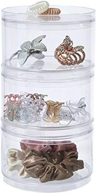 STORi Stackable Clear Plastic Hair Accessory Containers with Lids | Set of 3 | Amazon (US)