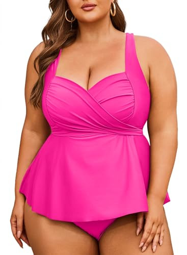 Aleumdr Plus Size Tankini Swimsuits for Womens Bathing Suit Tankini Tops with High Waisted Shorts... | Amazon (US)