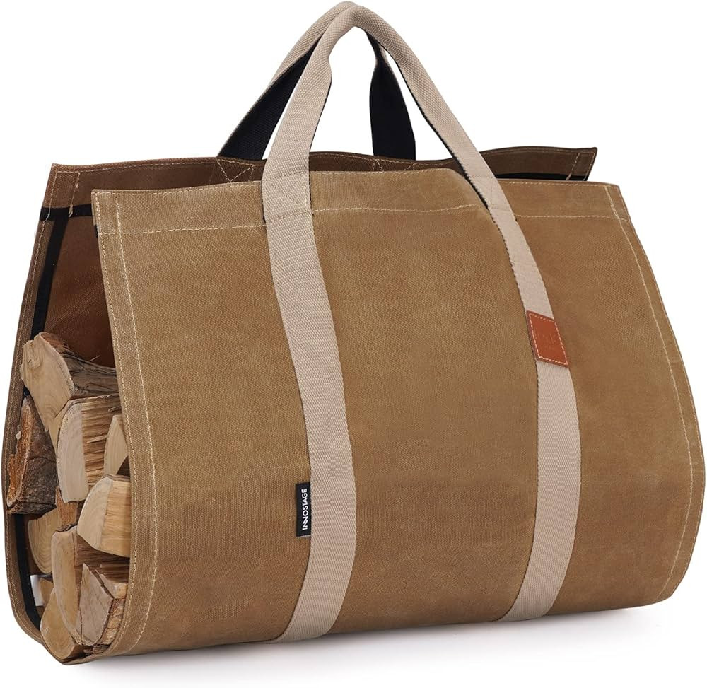 INNO STAGE Firewood Log Carrier Tote Bag with Super Strong Double Straps for Reinforce, 16oz Waxe... | Amazon (US)