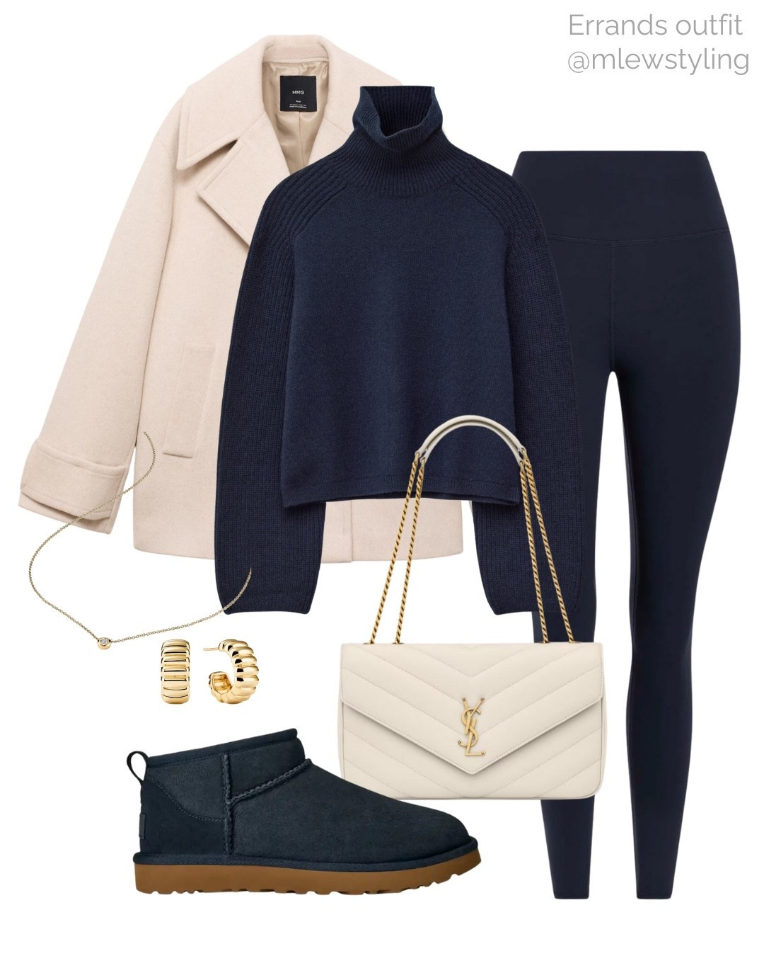 Winter outfit for running errands 💙

Tags: navy blue leggings, turtleneck sweater, wool coat, ultra mini Uggs, ysl Lou Lou bag, comfy chic travel look 

#LTKootd #LTKTravel #LTKSeasonal