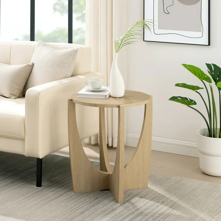 Manor Park 19" Modern Glam Arch-Base Side Table, Coastal Oak | Walmart (US)
