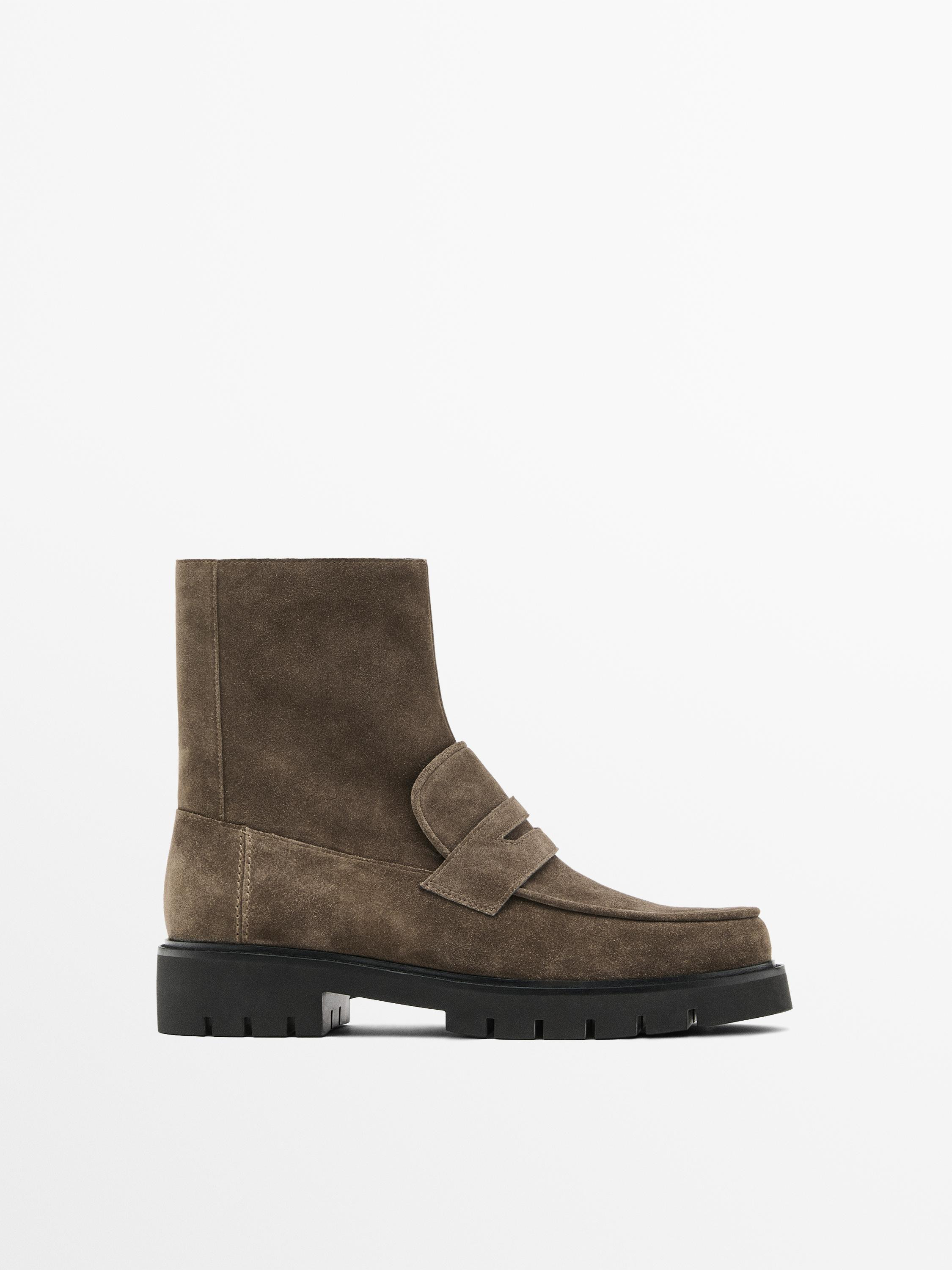 Flache Stiefeletten mit Profilsohle | Massimo Dutti DE