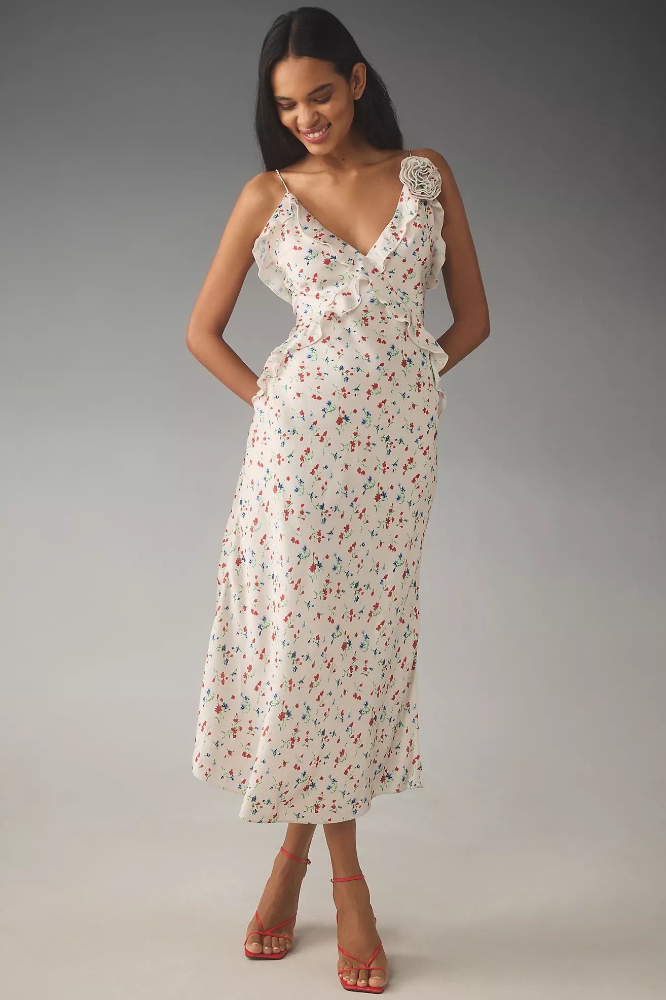 Bardot Olea Sleeveless Ruffle Midi Dress | Anthropologie (US)