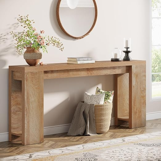 Tribesigns 70.9-Inch Extra Long Console Table, Farmhouse Wood Sofa Table Behind Couch, Narrow Ent... | Amazon (US)
