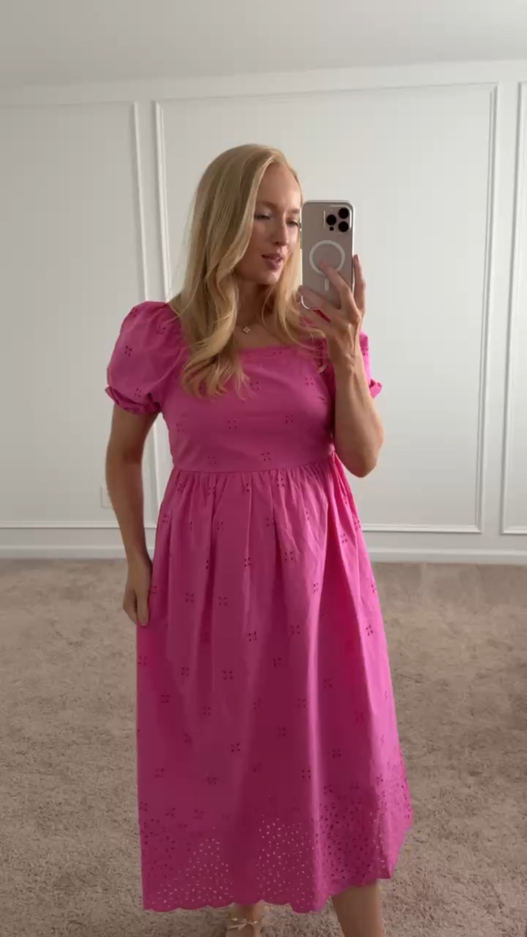 How darling is this midi dress from Walmart and it’s currently on sale! This would be so pretty for a baby shower. Wearing size small and it runs big. Recommend sizing down. It’s bump friendly. Comes in multiple colors. Spring dresses // summer dresses // midi dresses // shower dresses // brunch dresses // event dresses // Walmart 

#LTKStyleTip #LTKFindsUnder50 #LTKBump