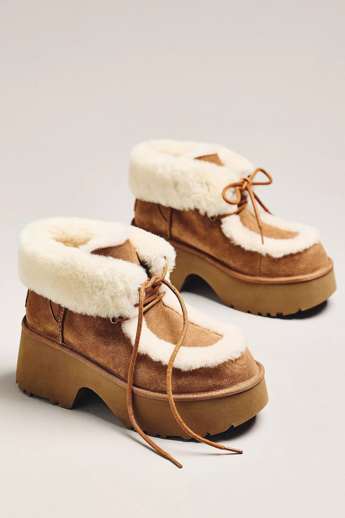 UGG Esmee Suede Lace-Up Platform Boots | Anthropologie (US)