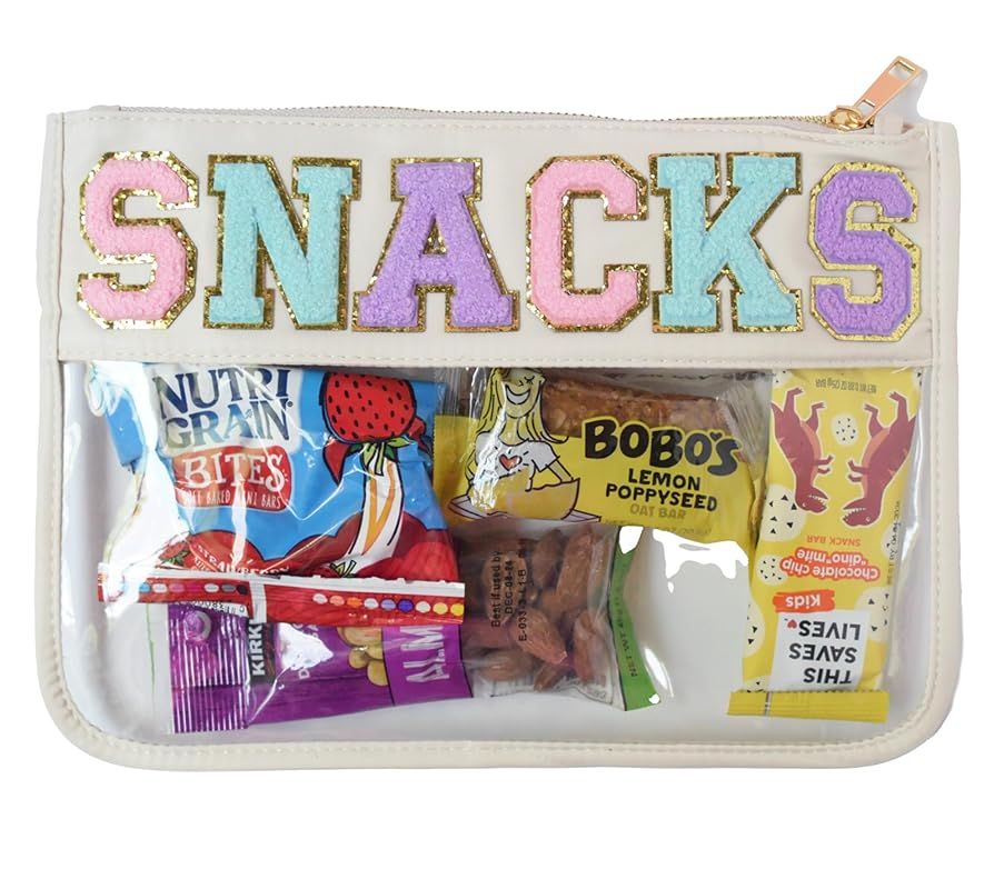 Clear Pouch with Patches, Varsity Letter Patches, Personalized Gift, Clear Bag, Makeup Bag, Snack... | Amazon (US)