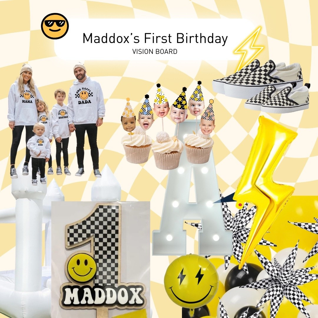 Throwing it back to last year when Maddox turned ONE 🖤⚡️
Our ONE cool dude birthday party came to life with all the black, white & yellow details, lightning bolts, checkerboard accents, matching Vans, and the happiest little guest of honor 🥹
From the balloons to the cupcakes to the cozy family fits… every detail was so him and still one of my favorite parties we’ve ever done.
Time seriously flies when you’re raising the coolest kid around 🫶🏼

✨ Saving this theme forever
⚡️ ONE cool dude
🖤 Last year’s party but still obsessed

#ONECoolDude
#FirstBirthday
#BoyMomLife
#BirthdayPartyInspo
#KidsBirthdayTheme
#NeutralParty
#LTKFamily
#LTKKids
#LTKHome
#LTKStyle
#MemoryMaking


#LTKKids #LTKValentine #LTKmomlife