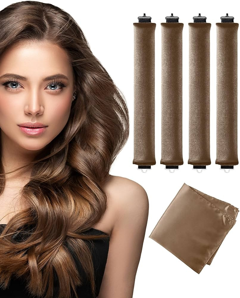 Overnight Blowout Rods Heatless Curls - 4 Pcs Hair Curlers to Sleep In, Velvet Hair Rollers with ... | Amazon (US)