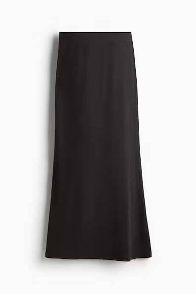 H & M - Silk-Blend Skirt - Black | H&M (US + CA)