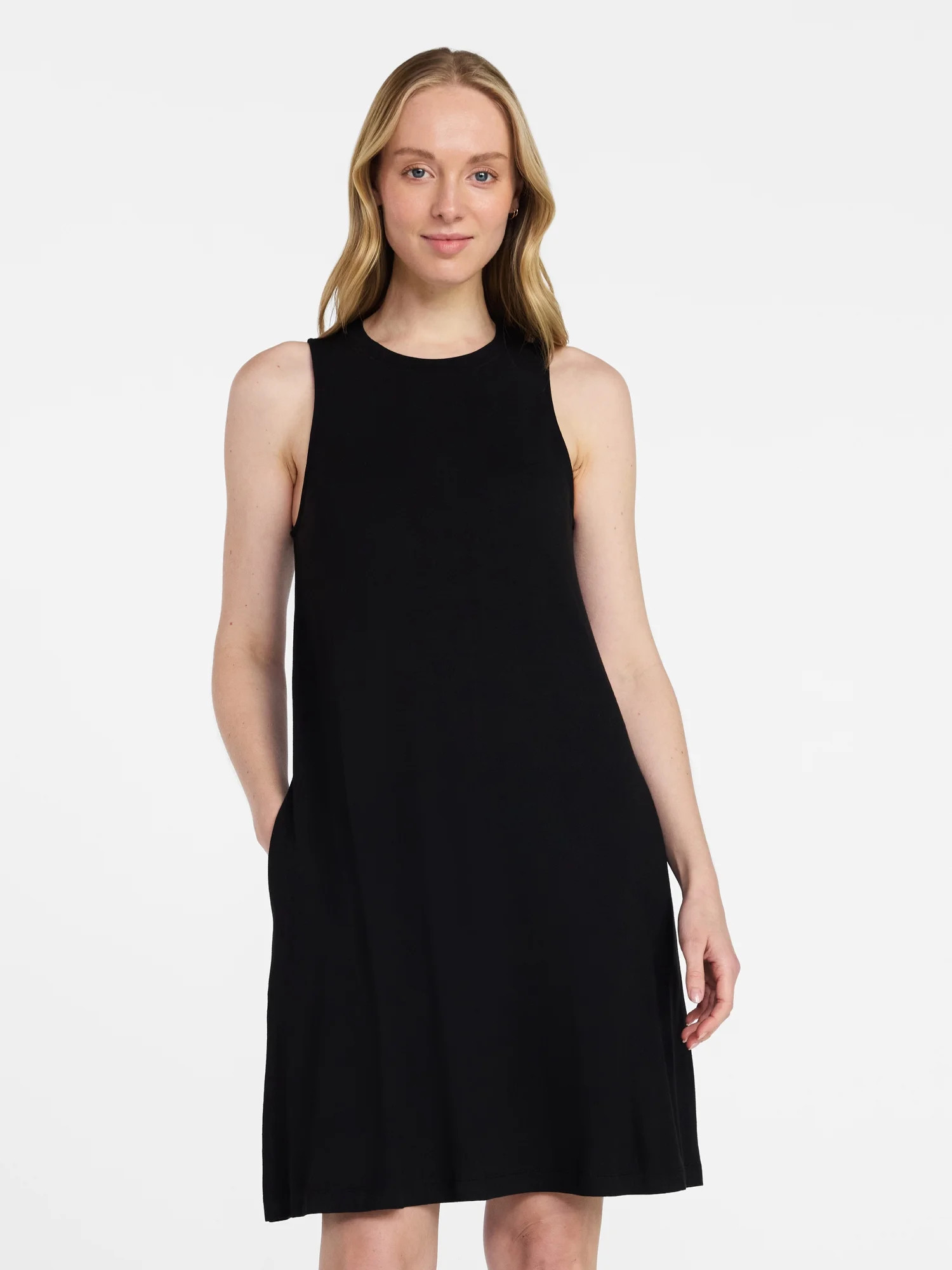Time and Tru Women's Sleeveless Knit Swing Dress, Sizes XS-XXXL | Walmart (US)