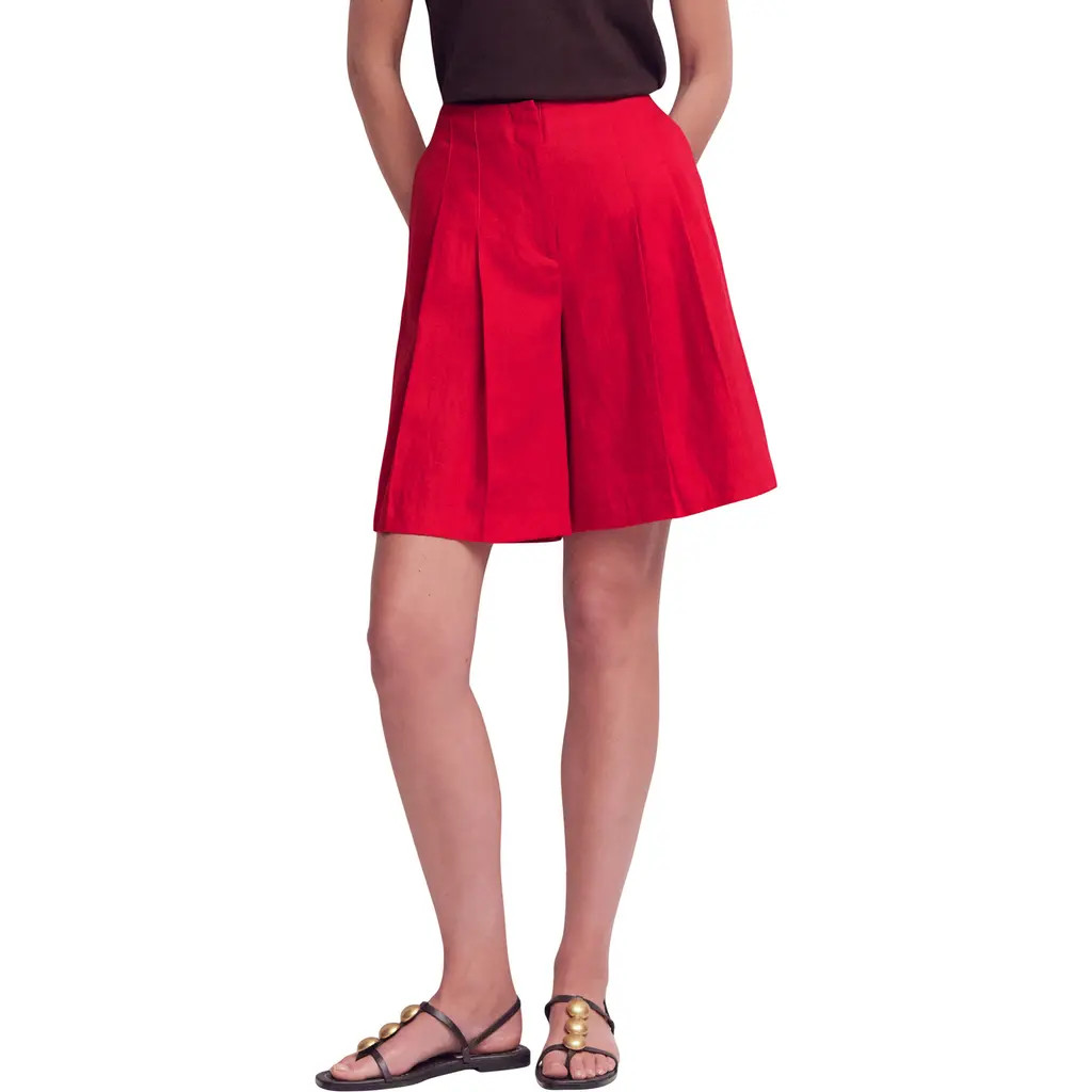 Boden Highbury Pleated Cotton Shorts in Salsa Red at Nordstrom, Size 6 | Nordstrom