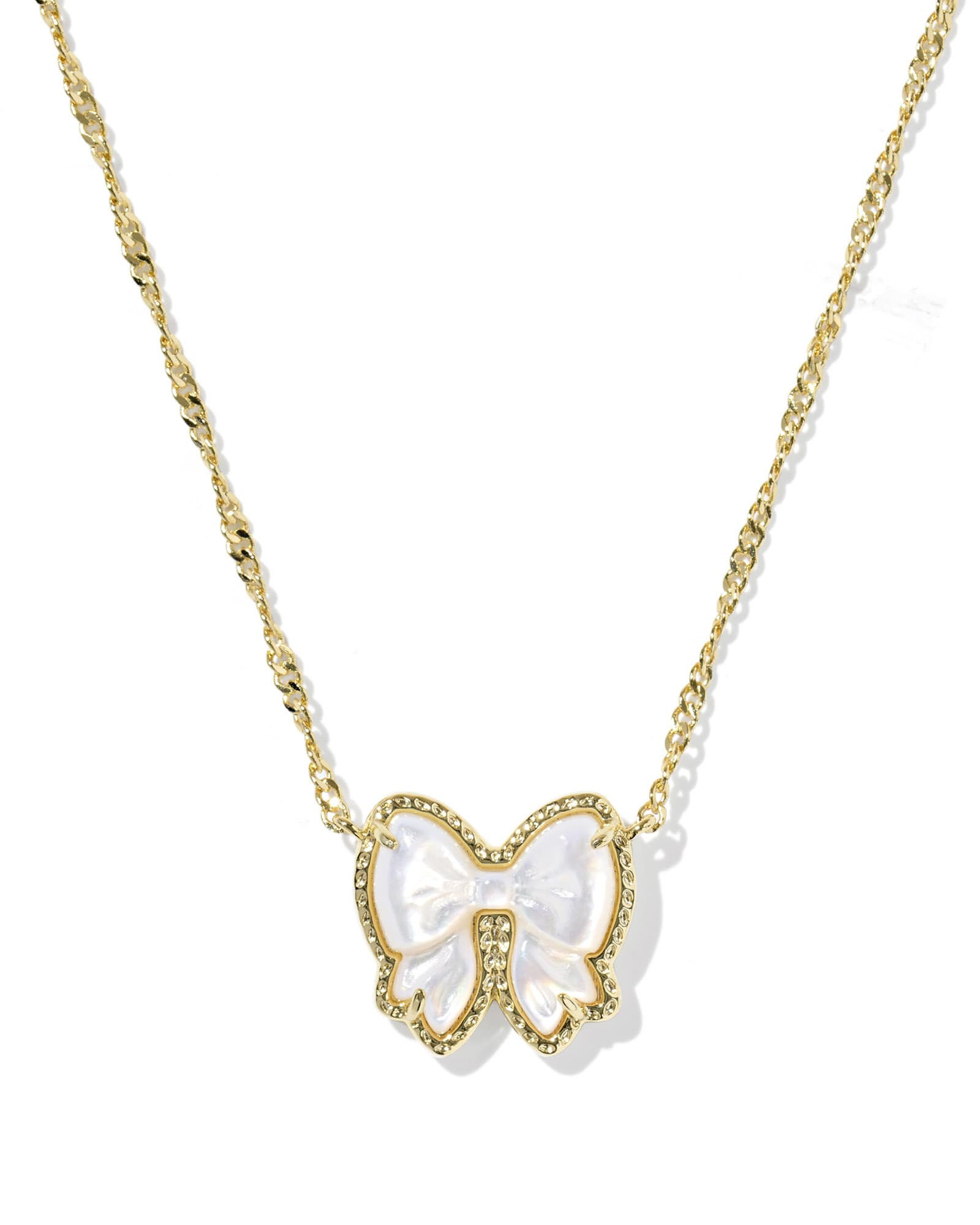 Kendra Scott Haley Bow Gold Short Pendant Necklace | Mother Of Pearl | Kendra Scott