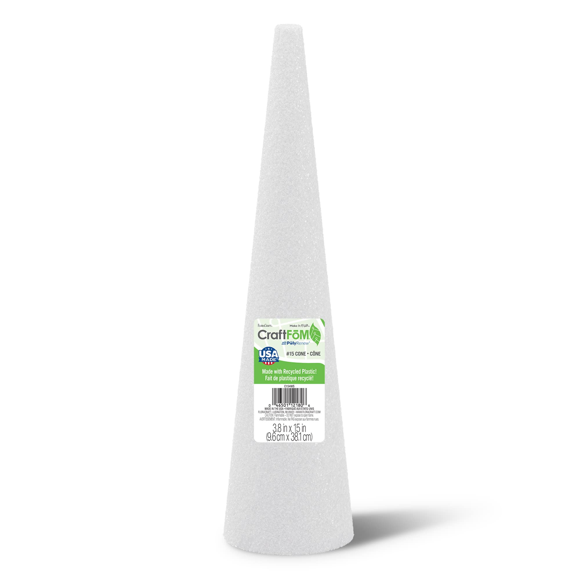 FloraCraft CraftFōM Cone 3.8 Inch x 15 Inch White | Amazon (US)