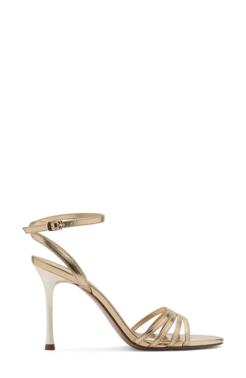 MANGO Ankle Strap Sandal in Gold at Nordstrom, Size 8.5Us | Nordstrom