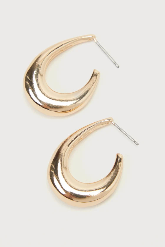 Tasteful Trend Gold Teardrop Hoop Earrings | Lulus