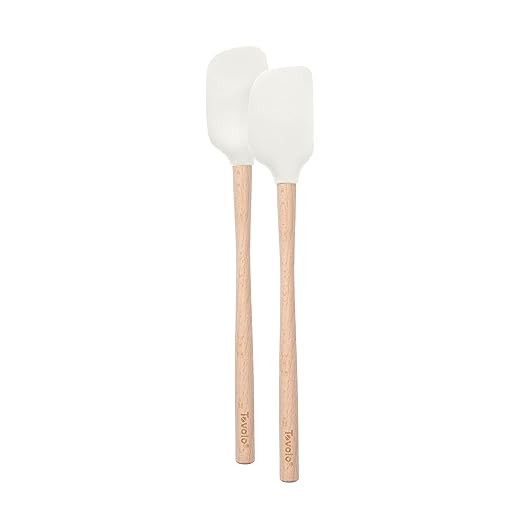 Tovolo White Flex-Core Wood-Handled Mini Spatula & Spoonula, Kitchen Utensil | Heat-Resistant & B... | Amazon (US)