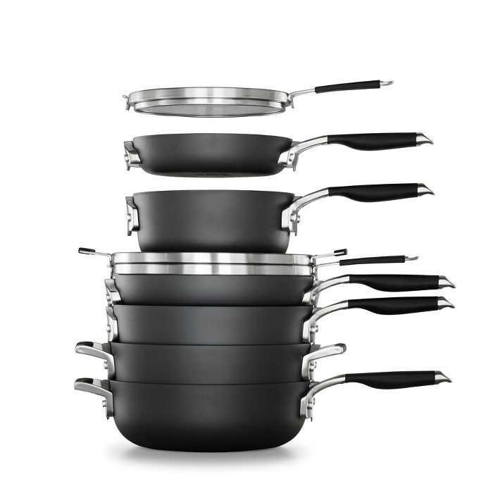 Calphalon Select 9pc Space Saving Hard-Anodized Nonstick Cookware Set | Target