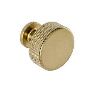 Kent Knurled 1-3/8 in. Satin Brass Cabinet Knob (5-Pack) | The Home Depot