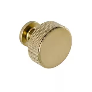Sumner Street Home Hardware Kent Knurled 1-3/8 in. Satin Brass Cabinet Knob (5-Pack) | The Home Depot