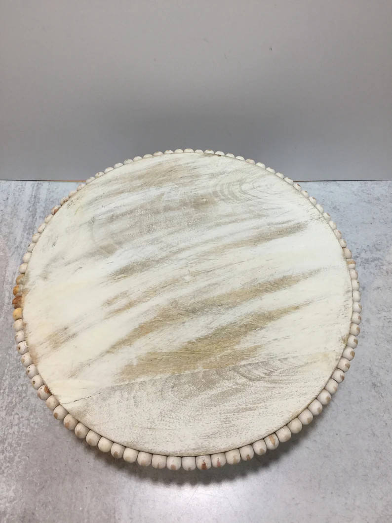 Farmhouse Beaded Riser/Pedestal  | Wood Beaded Pedestals |  Farmhouse Decor | Pairs With Rae Dunn... | Etsy (US)