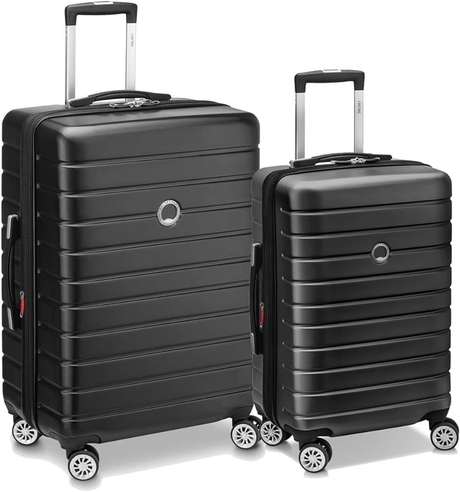 DELSEY PARIS Jessica Hardside Expandable Luggage with Spinner Wheels (Black, 2-Piece Set (21/25)) | Amazon (US)