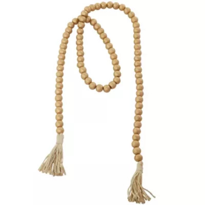 Monroe Lane Bohemian Mango Wood Garland with Tassel, Gold | Belk