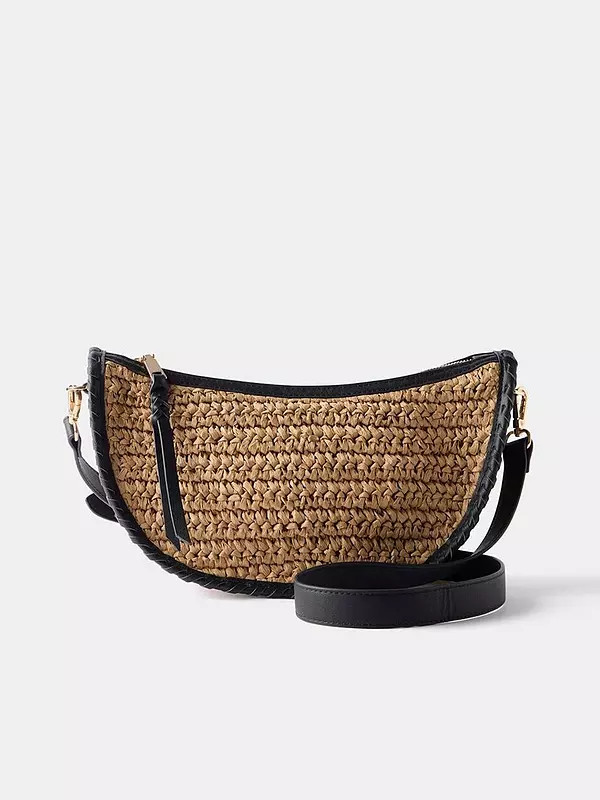 Mint Velvet Neutral Woven Cross Body Bag | Very (UK)