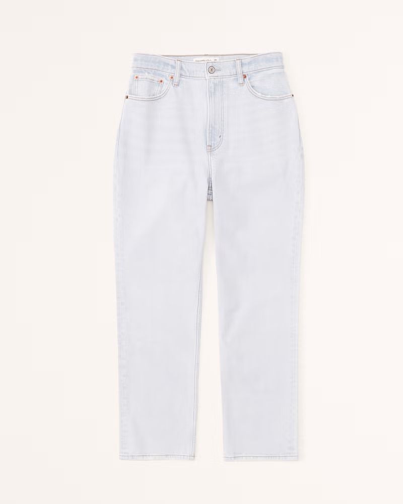 Curve Love Ultra High Rise Ankle Straight Jean | Abercrombie & Fitch (US)