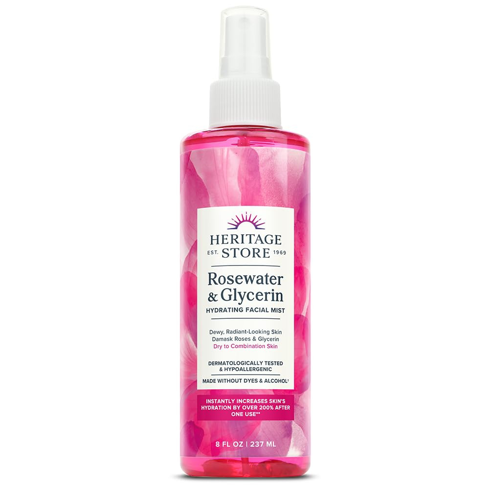 Heritage Store Rosewater with Glycerin | Alcohol Free, 100% Pure Vegan | Benefits Skin, Hair & Mo... | Amazon (UK)