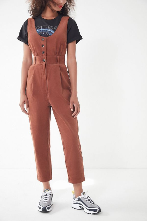 UO Gretel Button-Down Corduroy Jumpsuit | Urban Outfitters (US and RoW)