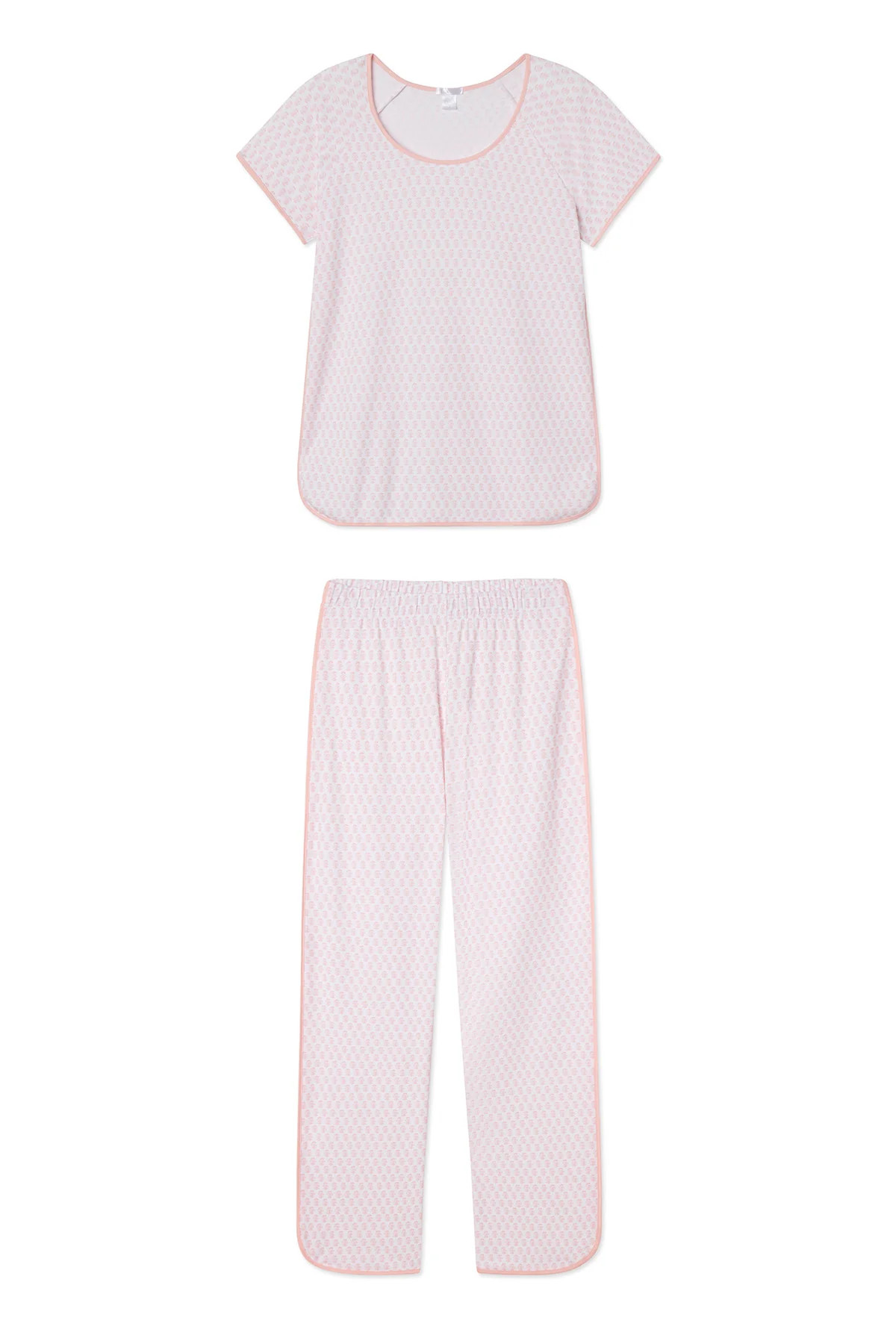Pima Short-Long Set in English Rose Blockprint | Lake Pajamas